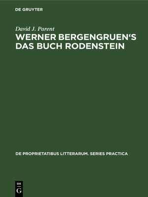 cover image of Werner Bergengruen's Das Buch Rodenstein